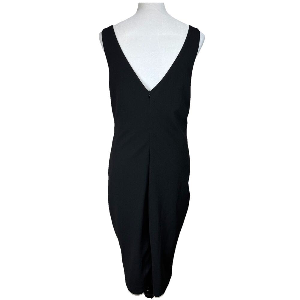Lulu's Sz XL Black Dress Sexy Midi Bodycon Sleeveless Classic Classy Old Money - Picture 5 of 16